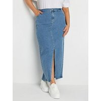 Yours Curve Maxi Stretch Denim Skirt | Very (UK)