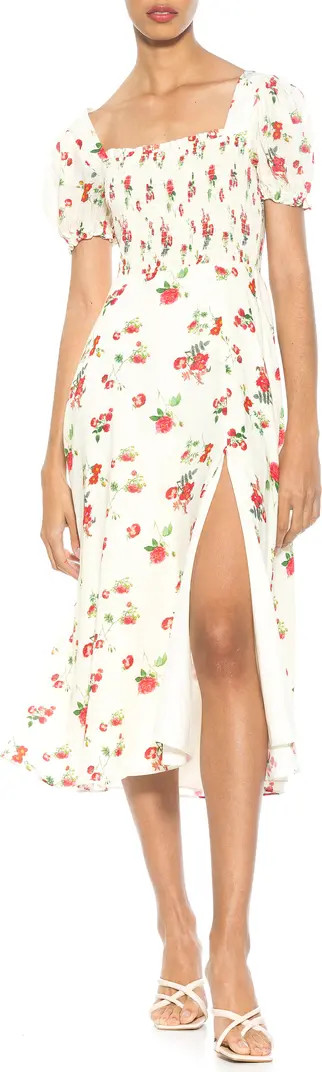 Iris Smocked Short Sleeve Midi Dress | Nordstrom Rack