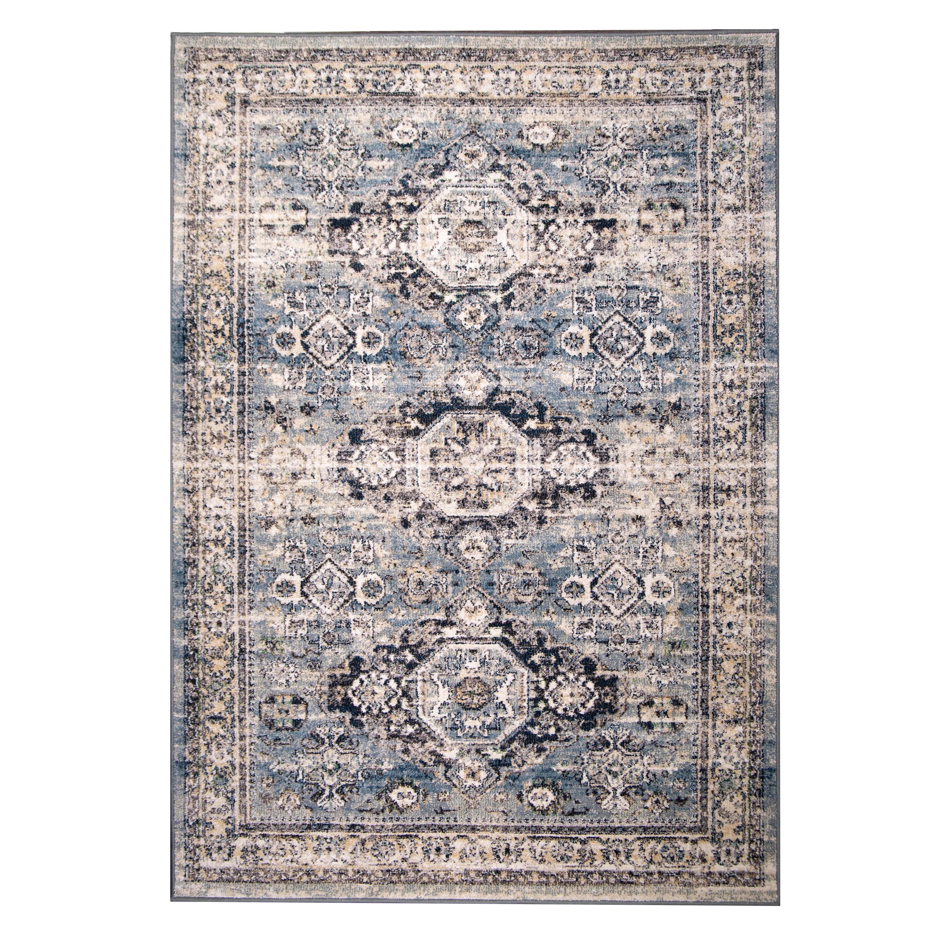 My Texas House Eastern Passage 7'10" X 9'9" Blue Grey Floral Area Rug | Walmart (US)
