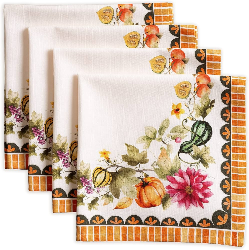 Amazon.com: Maison d' Hermine Napkin 100% Cotton Set of 4 Cloth Napkin Decorative Washable Napkin... | Amazon (US)