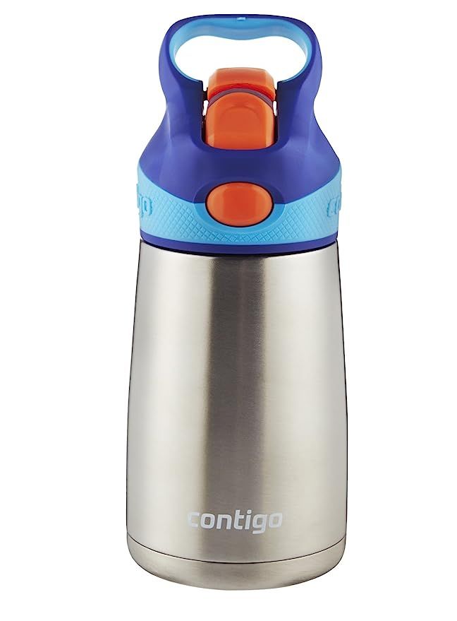 Contigo AUTOSPOUT Straw Striker Chill Stainless Steel Kids Water Bottle, 10 oz, Sapphire | Amazon (US)