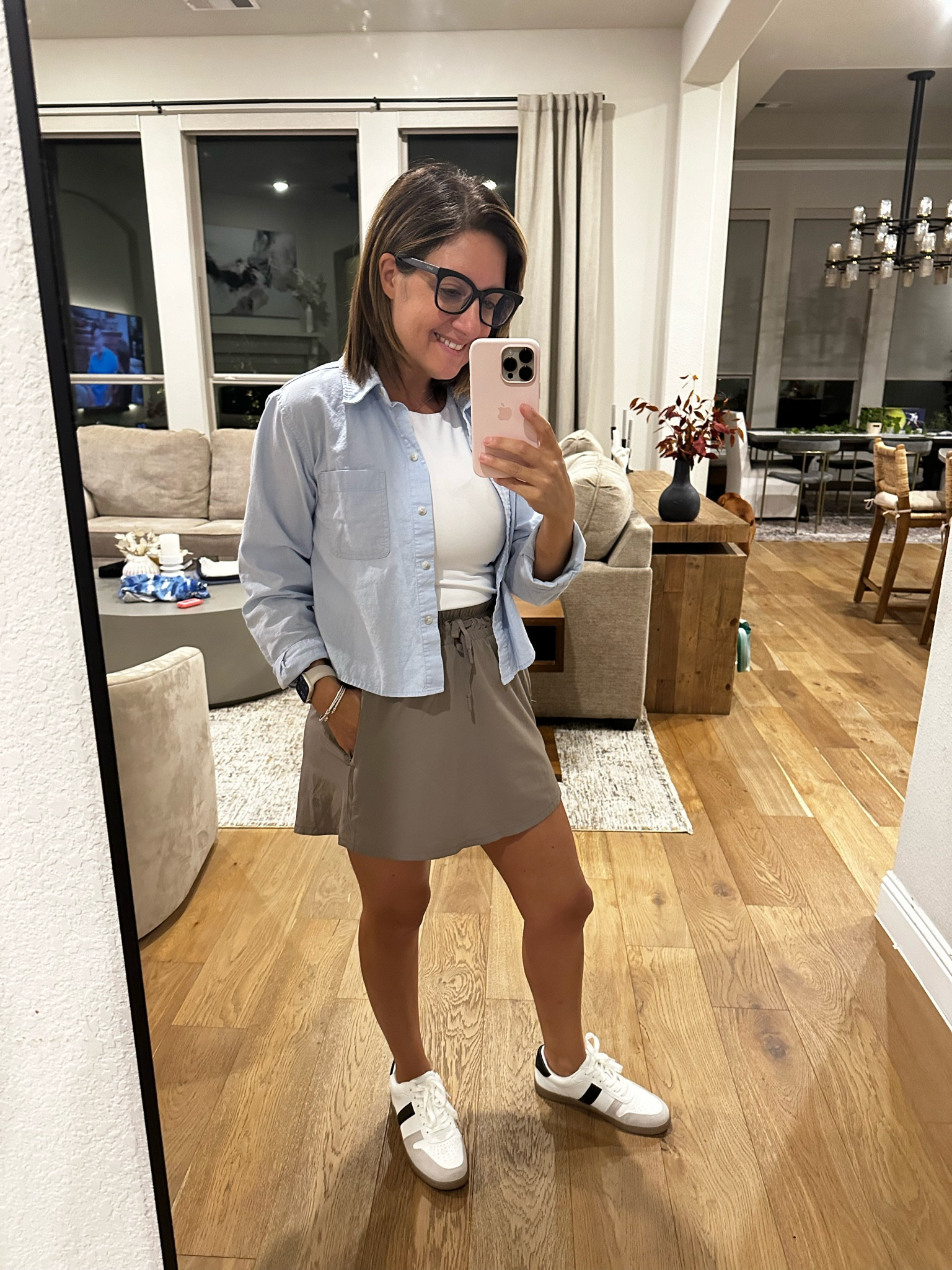 Target outfit. Here in Texas you have to dress for the cold indoors and the 100 degrees outside. Everything true to size! This skort is soooooo comfortable! 

#LTKfindsunder100 #LTKActive