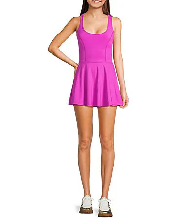 Active Seamed Bodice Pull-On Mini Tennis Dress - L | Dillard's