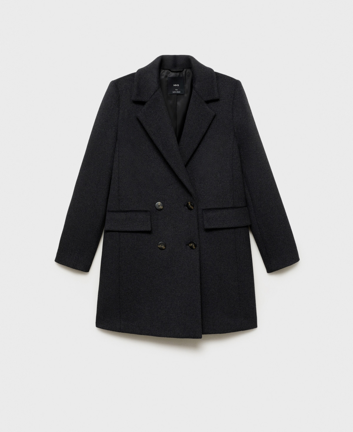 Mango Women's Double-Breasted Wool Coat - Gray | Macy's