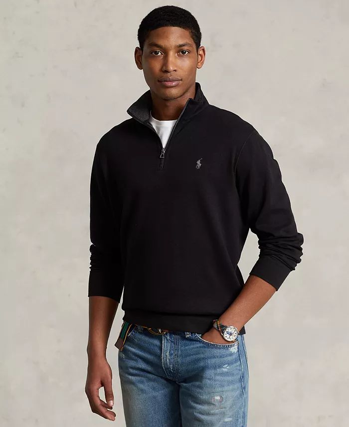 Men's Luxury Jersey Quarter-Zip Pullover | Macy's
