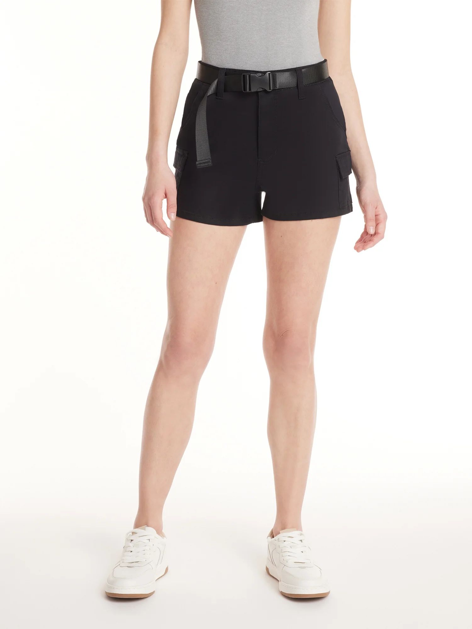 Madden NYC Juniors’ Belted Utility Shorts, 3” Inseam, Sizes XS-XXXL | Walmart (US)