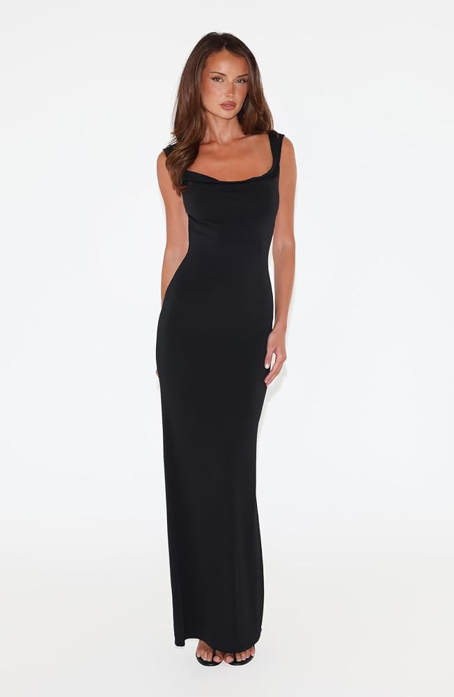 Tiger Mist Women's Morana Backless Maxi Dress with Cowl Neck and Sculpting Fit | Amazon (US)