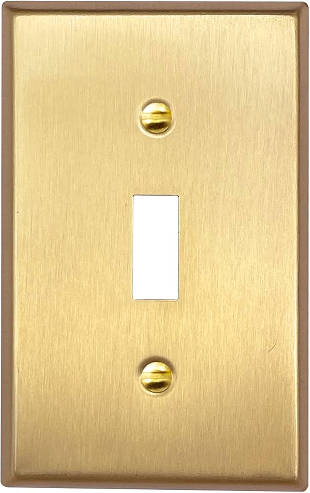 Rio Salto BRASS Metal Gold Toggle Light Switch Cover Wall Plate Single Toggle Switch Wallplate De... | Amazon (US)