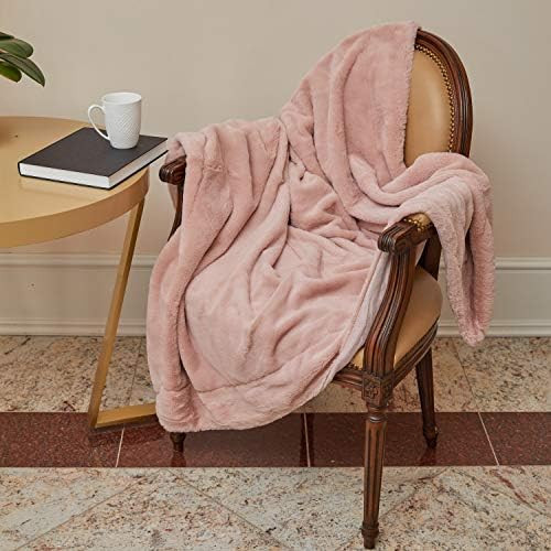 Celebrity Home Decorative Oversized Luxury Throw Vegan Faux Rabbit Fur Blanket for Couch and Bed, 38 | Amazon (US)