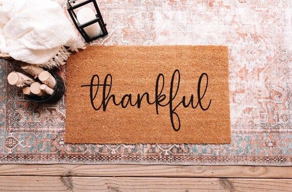 Thankful Doormat Thankful Door Mat Fall Welcome Mat Fall - Etsy | Etsy (US)