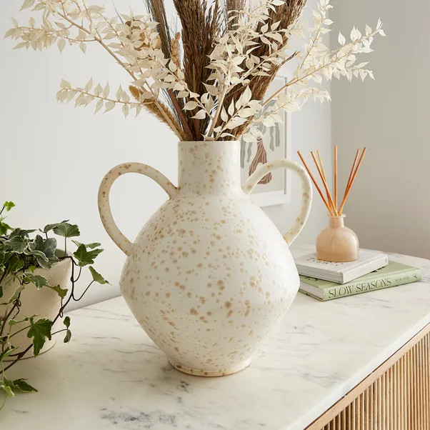 Sunbeam Reactive Glaze Vase with Handles | Dunelm (migrated)
