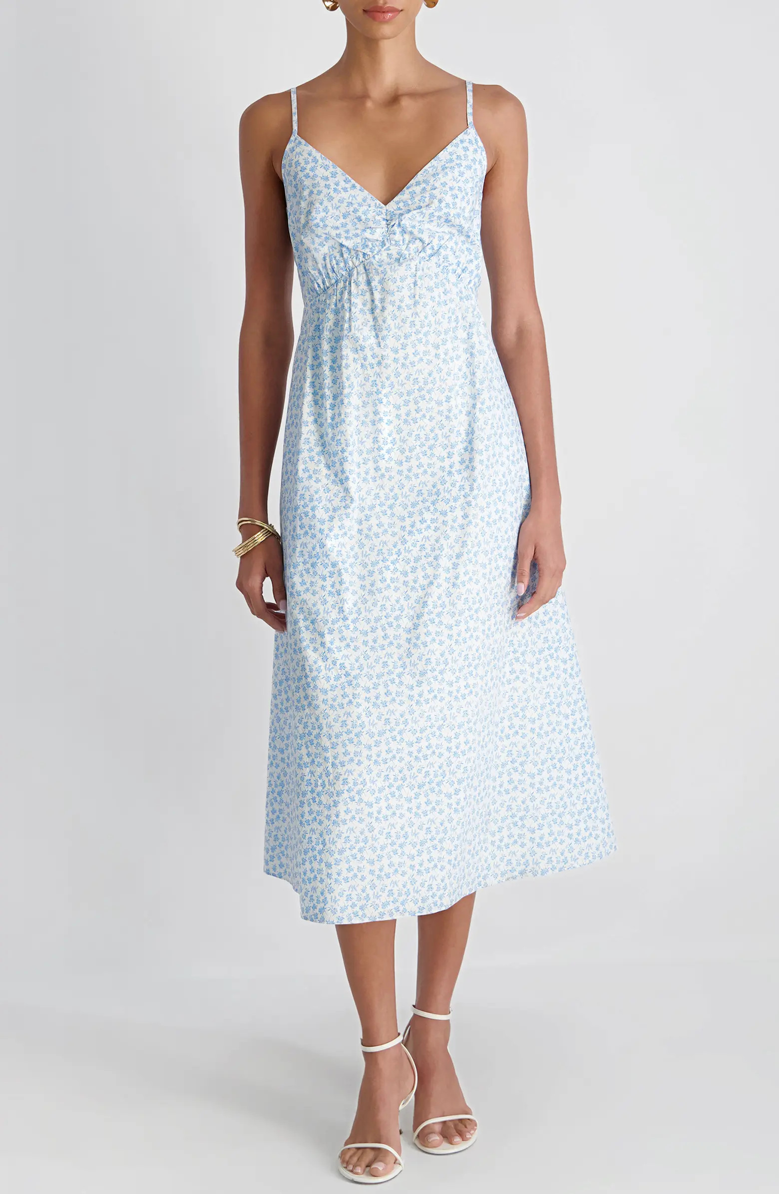 Rhodes Poplin Floral Print Midi Dress | Nordstrom