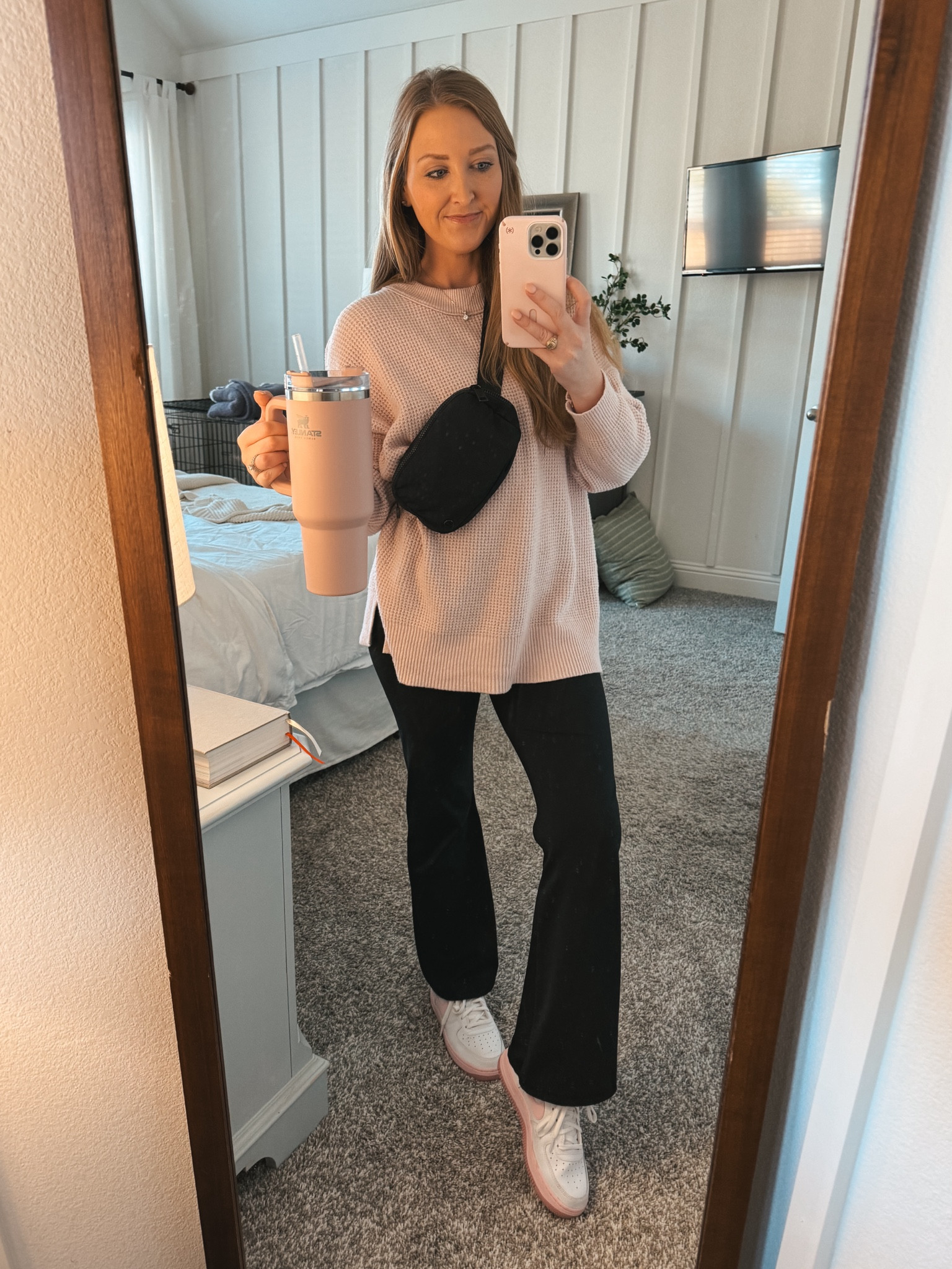 Pale pink Stanley, phone case & Nike shoes! 💖🌸🎀👟 SAHM park outift 😆 
#sahm #sahmstyle #stanleycup #casualoutfit

#LTKstyletip #LTKkids