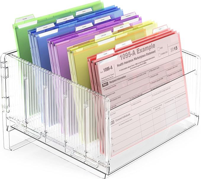 File Sorter Organizer, 5 Sections Acrylic Letter Tray for Desk, Mail Organizer Letter Holder for ... | Amazon (US)