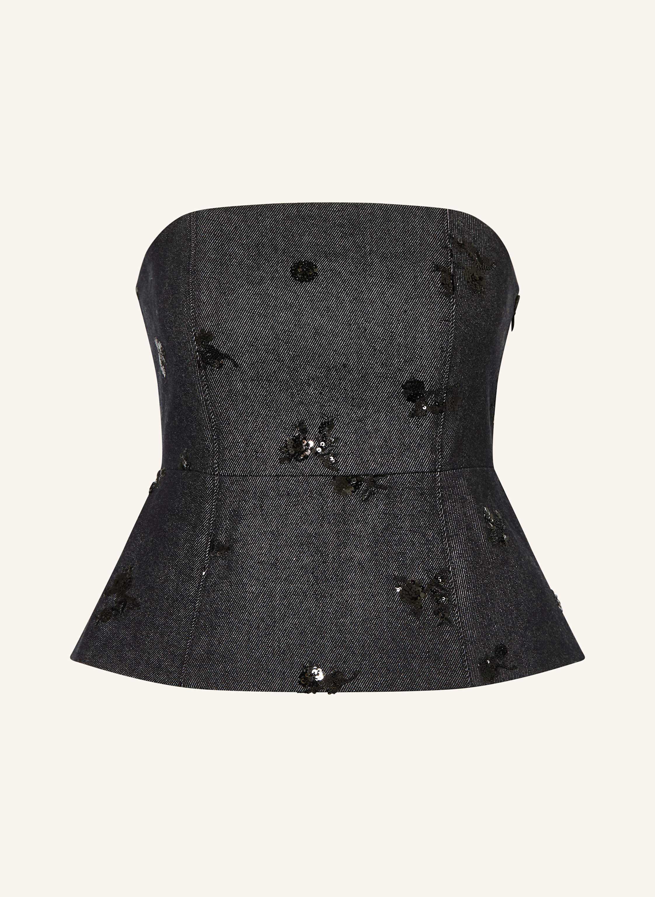 LUISA CERANO Corsage in Jeansoptik mit Pailletten in dunkelblau / schwarz | Breuninger (DACH)