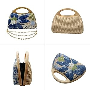 UMREN Straw Clutch Handbags Women Beach Crossbody Hand-woven Summer Purse Wallet Top handle Eveni... | Amazon (US)