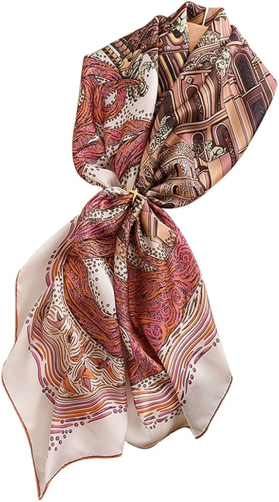 Silk Scarf Gentle Silk Scarf Female Spring and Autumn Silk Scarf Shawl | Amazon (US)