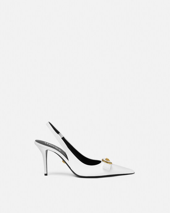 Gianni Ribbon Slingback Pumps 85 mm | Versace (US)