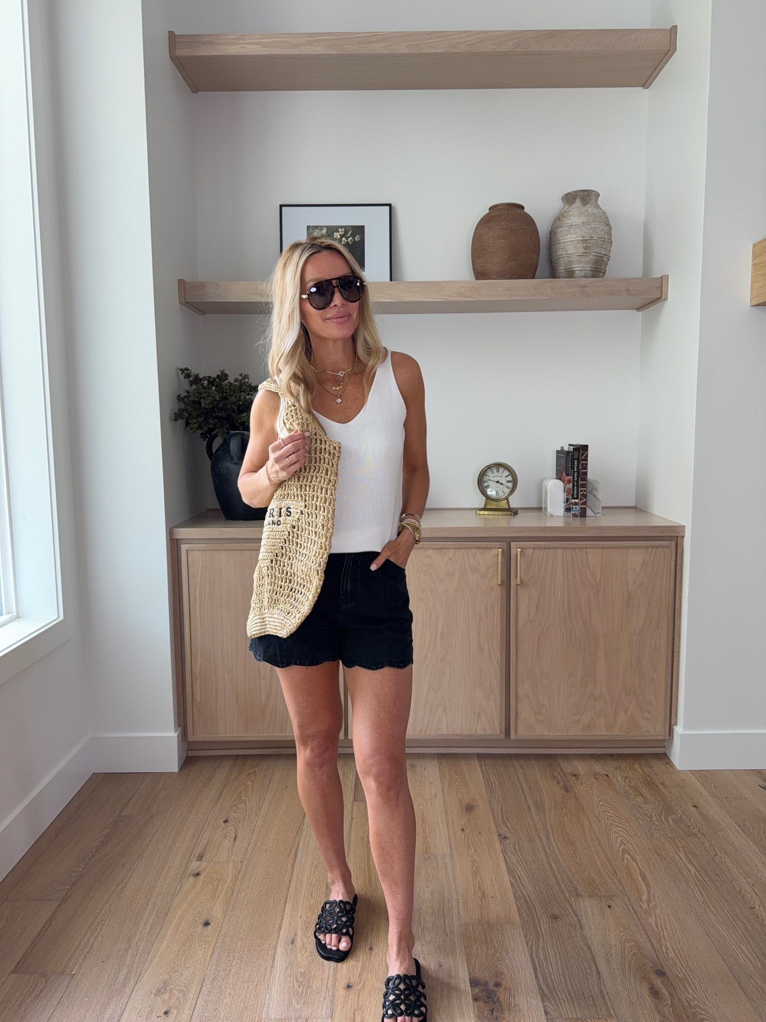 Amazon easy outfits I keep reaching for on repeat 🤍✨ comment AMAZON and I’ll send you the details 

If you’re anything like me (mom on the go who still wants to look put together), these are the effortless Amazon outfits that make getting dressed so easy—no overthinking required.

Eyelet tank + denim shorts, classic neutral combo
Simple white tank + black shorts, elevated basics that always work
Cropped tee + flowy brown shorts, comfy but still chic
Neutral tank + white shorts, clean and polished summer look

These are the pieces I grab when I need to be out the door in 5 minutes but still want that neutral chic, elevated everyday outfit vibe. Lightweight, breathable, and easy to mix and match for a true capsule summer wardrobe.

 easy, affordable outfits ❤️

#AmazonOutfits #AmazonFashionFinds #NeutralOutfits #ElevatedBasics #AffordableFashion