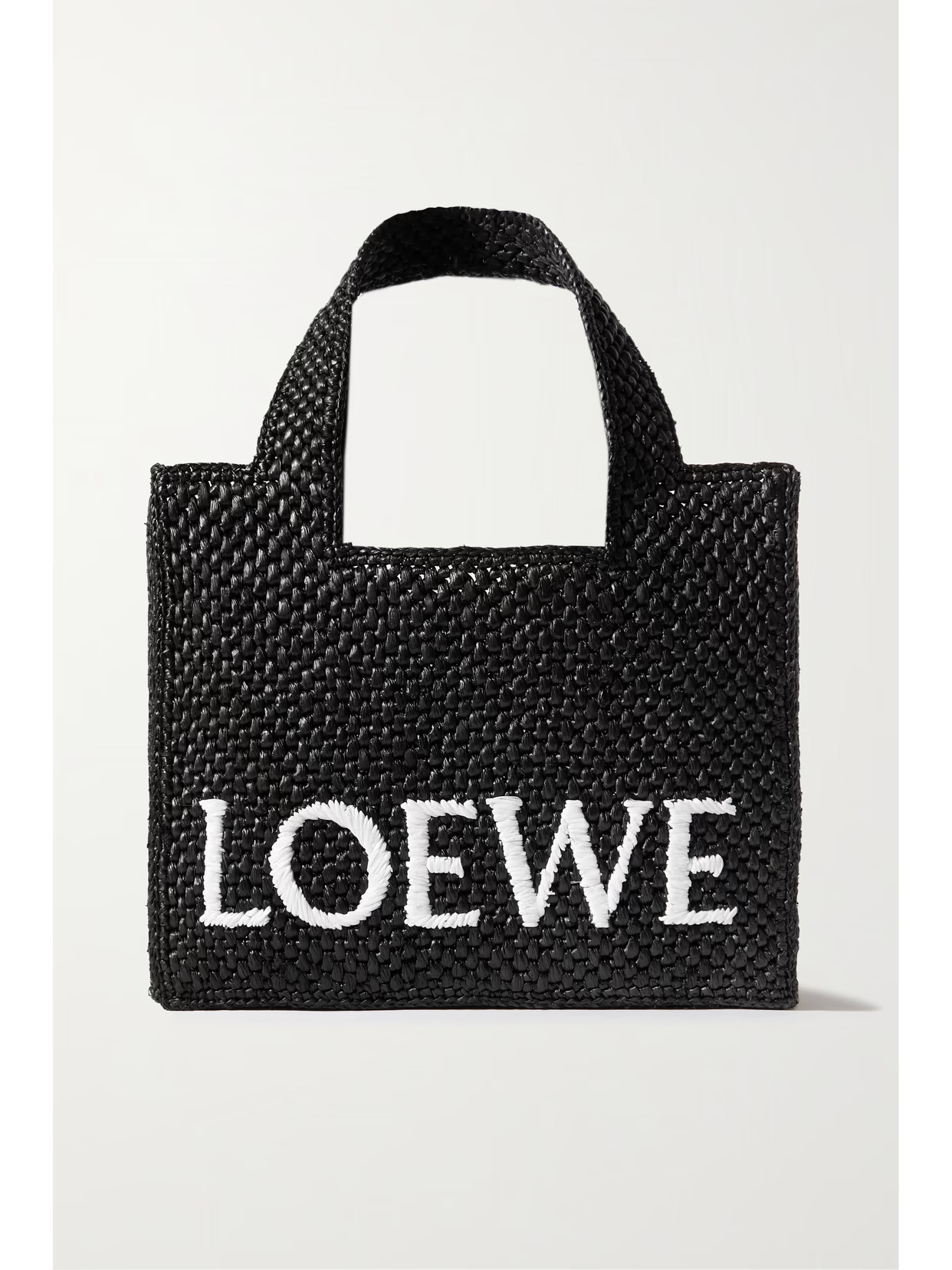 LOEWE - + Paula's Ibiza Embroidered Raffia Tote - Black | NET-A-PORTER (US)