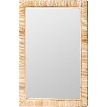 bali & pari Lankston Bohemian Natural Rattan Rectangular Accent Wall Mirror | Amazon (US)