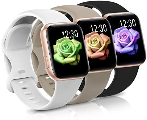 Sport Band Compatible with Apple Watch iWatch Bands 38mm 40mm 42mm 44mm,Soft Silicone Strap Wrist... | Amazon (US)