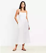 LOFT Beach Strappy Back Midi Dress | LOFT