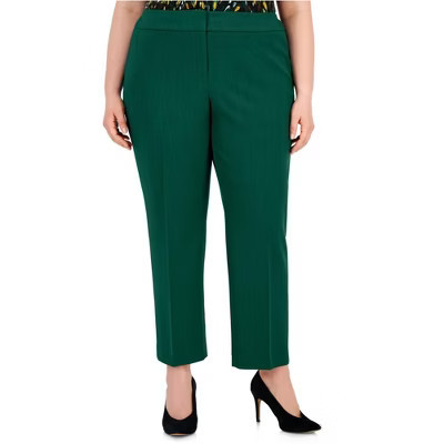 Kasper Womens Stretch Crepe Casual Trouser Pants, darkgreen, 20W | Target