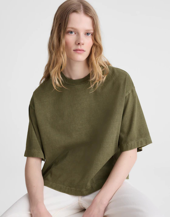 The Boxy Crop Tee in Allday Jersey | Madewell