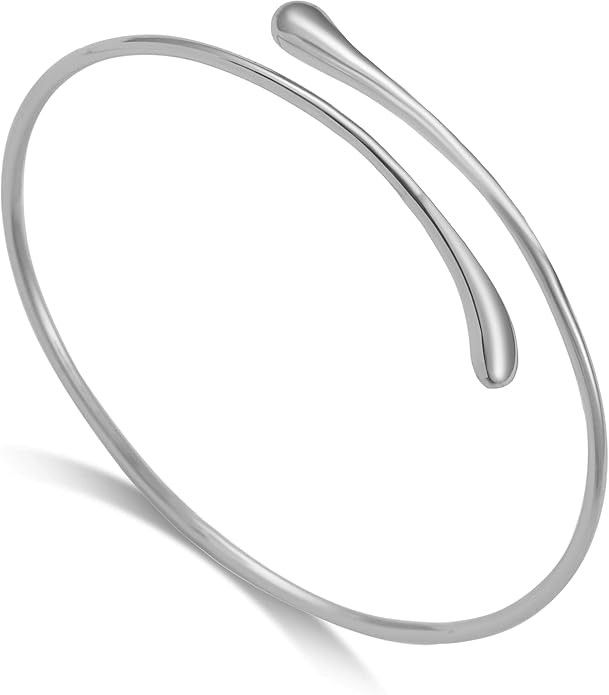 Philip Jones Silver Plated Teardrop Bangle | Amazon (UK)