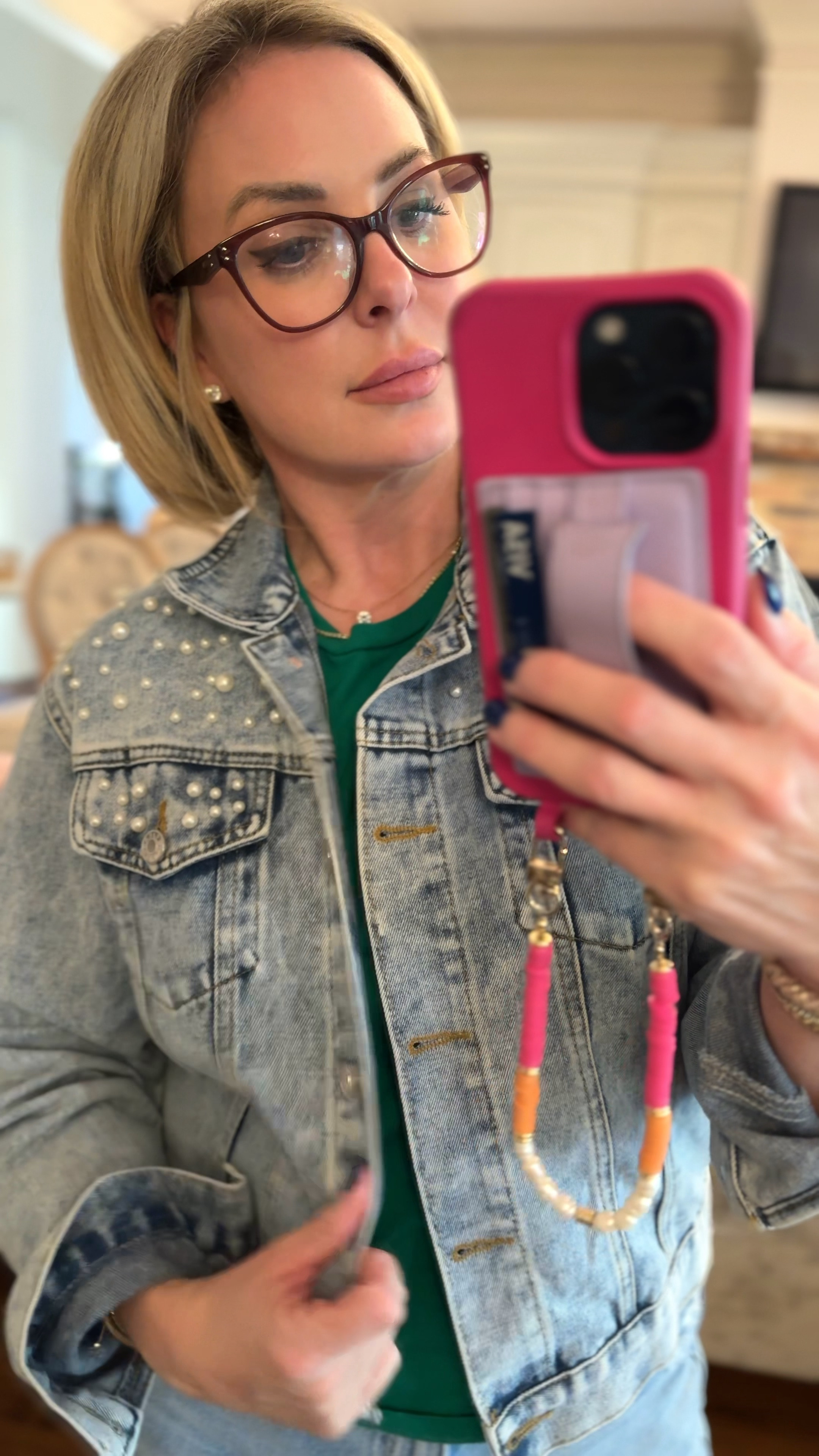 Coolest on trend denim jacket adorned with pearl detail 

#LTKOver40 #LTKSeasonal #LTKFindsUnder50