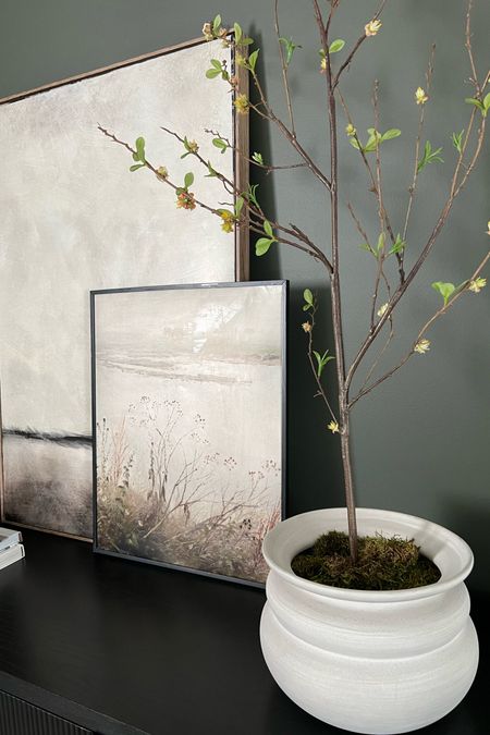 Minimal stem for a modern organic look. I have this stem in floral foam to keep it straight.. and a layer of moss on top. 
This is a tall stem, would look great in a tall vase too!
Modern organic, natural and neutral decor 

#LTKHome #LTKFamily