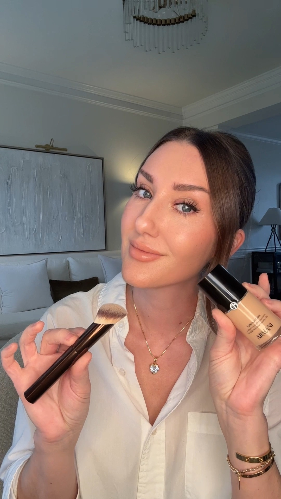 #NordstromPartner @nordstrombeauty 💕Truly the best foundation…. Now available in an upgraded, even better formula (and 17 new shades). 24 hour wear, transfer resistant, medium-full buildable coverage, and the most natural finish. They added niacinimide to the new formula which made it even better- helps control oil and protects the skin barrier. I’ve used this foundation for years, so I’m so happy the new formula passed the test. 
Foundation in 4.5
Lip pencil in 01
Lipstick in Smile
Eyeshadow stick in caramel
Eyeshadow in dawn reflection 

#LTKBeauty