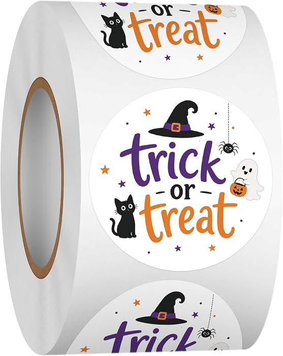 Heyfibro 500 PCS 2 Inch Happy Halloween Stickers Roll Trick or Treat Stickers for Adults Hallowee... | Amazon (US)