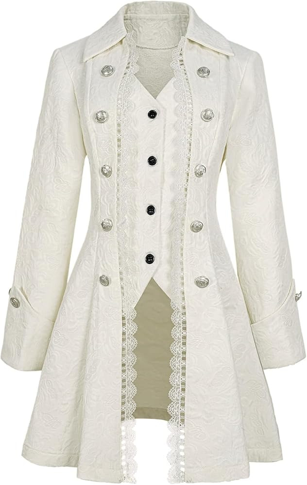 Women's Renaissance Gothic coat medieval pirate steampunk vest jacket | Amazon (US)