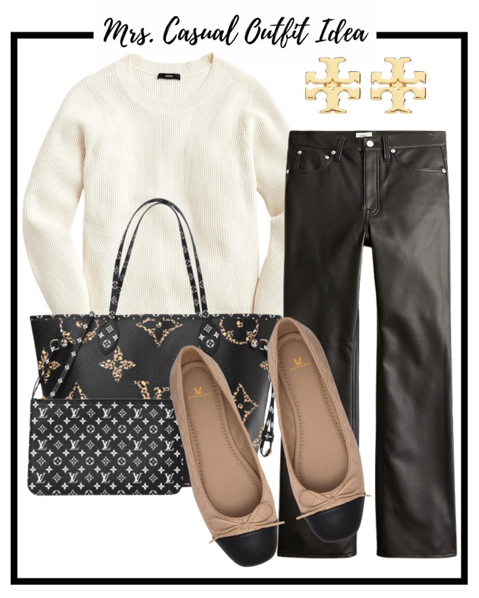 Cutest faux leather pants and ballet flats for fall. Work outfit idea 🍁 

#LTKunder50 #LTKunder100 #LTKshoecrush