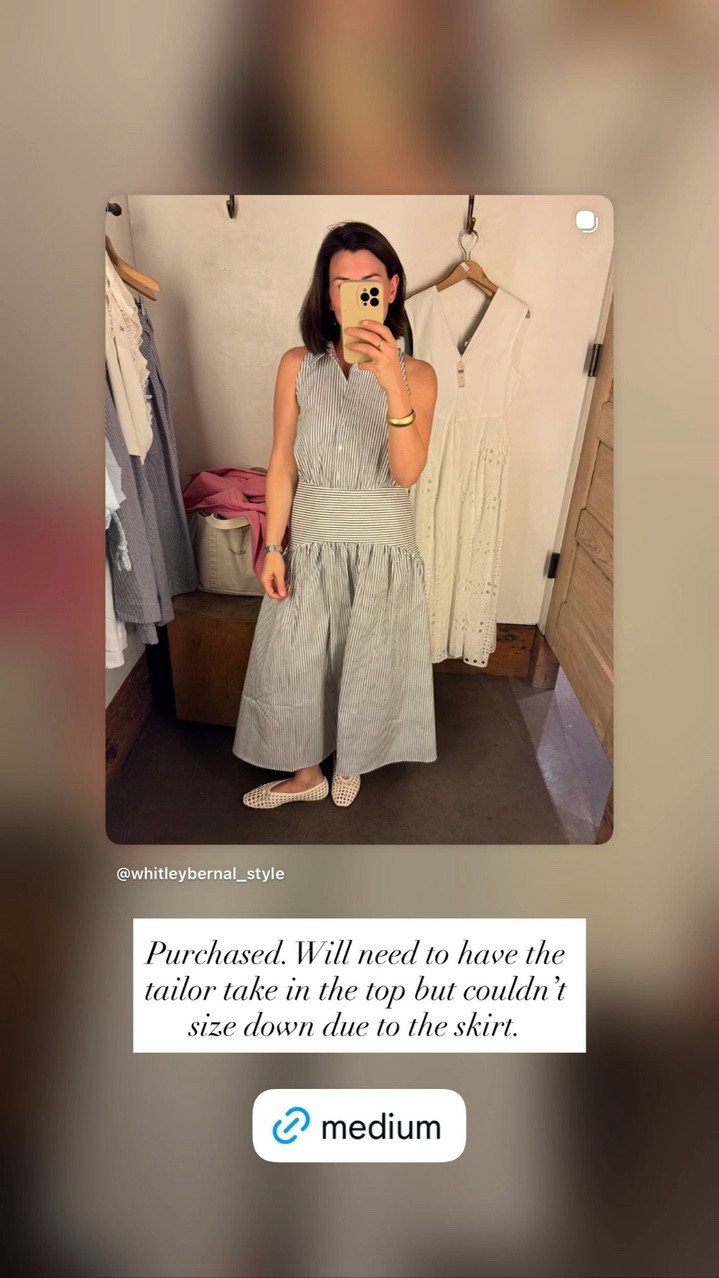 Purchased. Will need to have the tailor take in the top but couldn’t size down due to the skirt.
