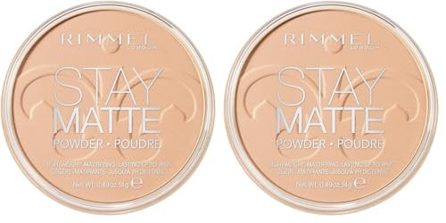 Rimmel London Stay Matte Pressed Powder, lightweight, creamy texture, high coverage, long-lasting shine control for up to 5H, Cruelty-Free (Pack of 2) | Amazon (CA)