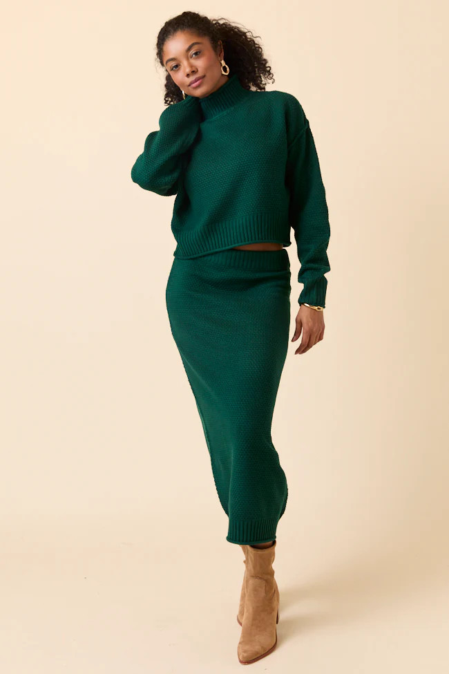 Jamie Forest Sweater Turtleneck Skirt Set | Pink Lily