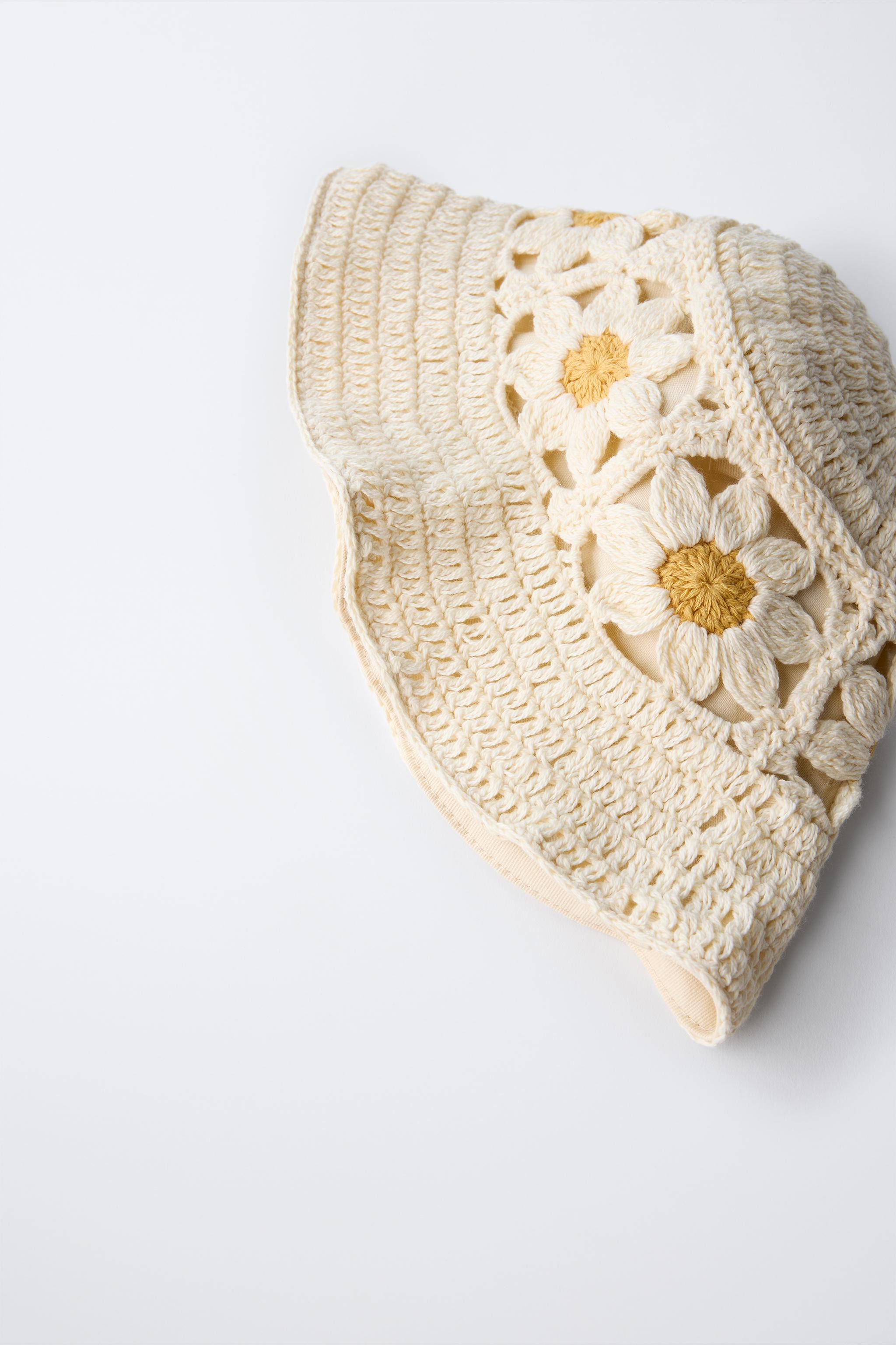 CROCHET FLORAL BUCKET HAT | Zara US