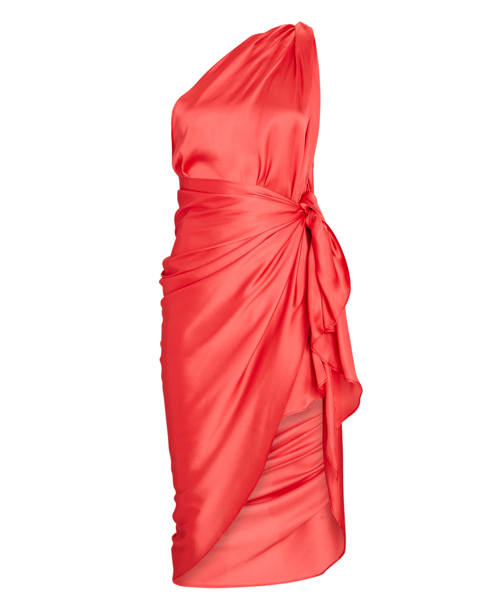 Marea Satin One-Shoulder Dress | INTERMIX