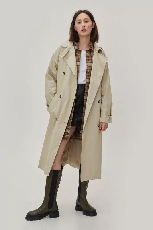 Tab Detail Twill Belted Trench Coat | NastyGal (UK, IE)