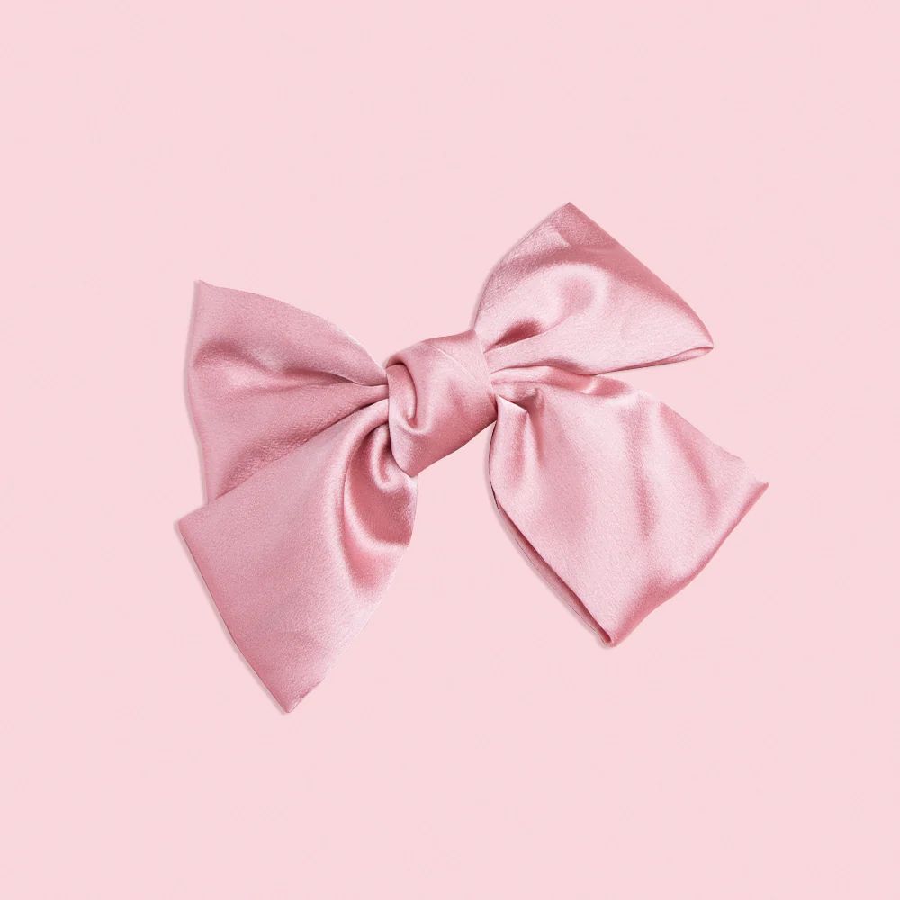 Silky Oversized Bow - Rose Pink | Beachwaver Co