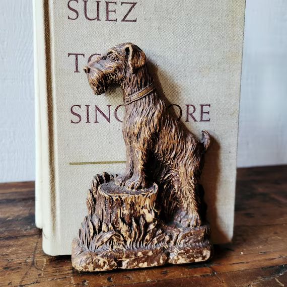 Vintage Wood Dog Bookends. Schnauzer Bookends. | Etsy | Etsy (US)