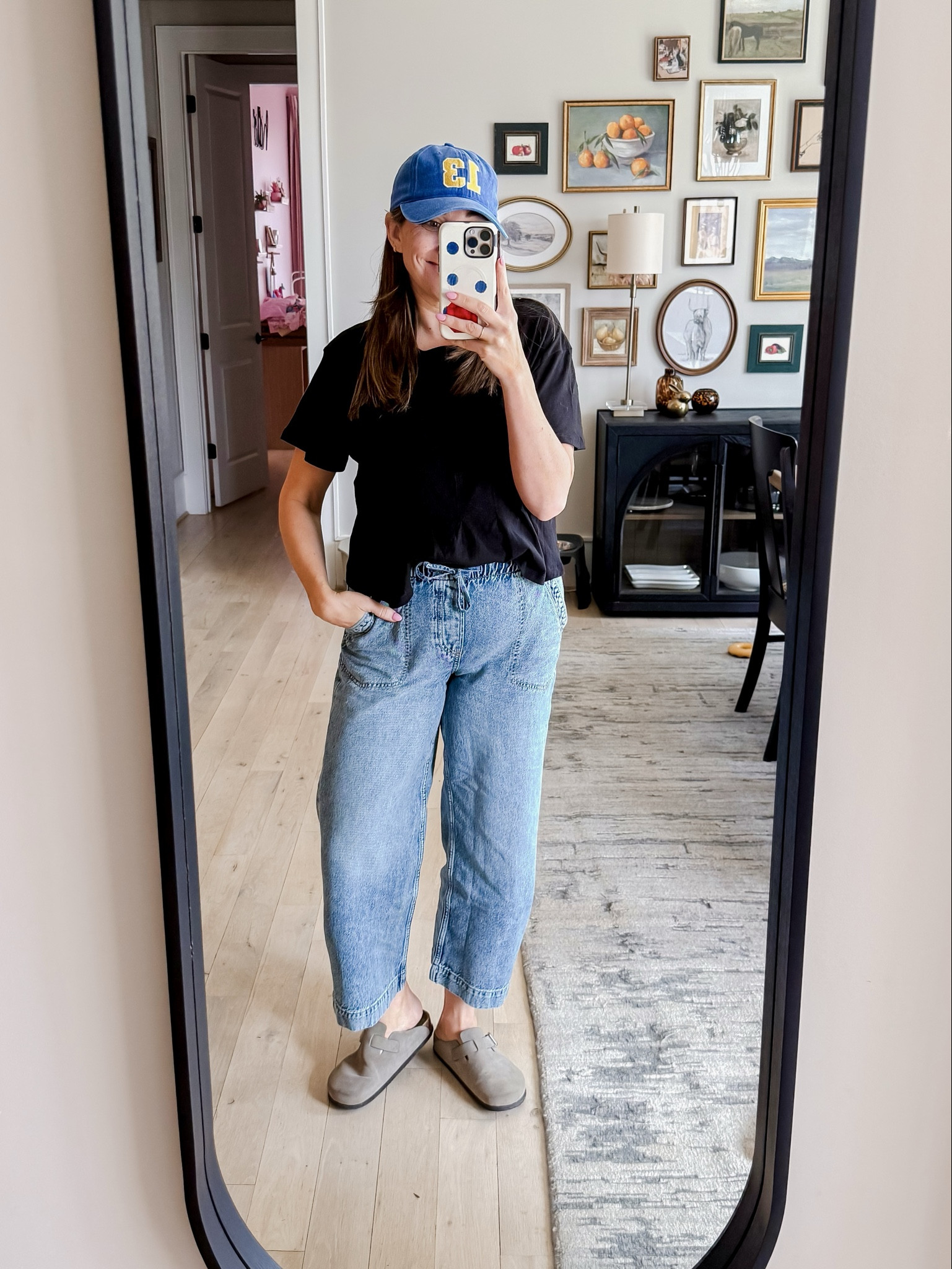 Casual mom ootd! Can never go wrong with a tee and jeans. I love this top because it has a slight peplum which gives some interest to it, even though it’s a closet basic
Top M / Jeans 10 / Clogs tts 

#LTKOver40 #LTKootd #LTKMidsize