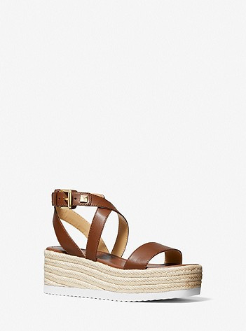 Lowry Leather Wedge Sandal | Michael Kors US