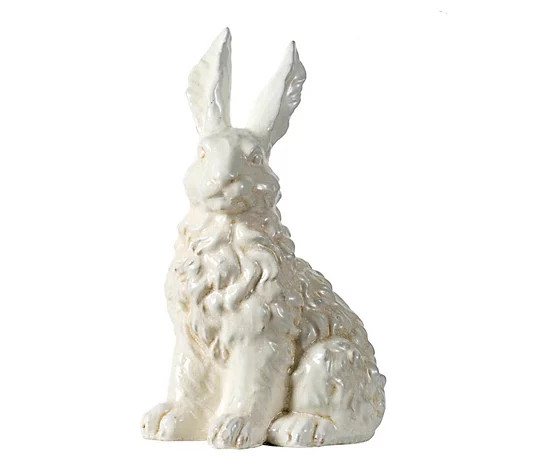 Barbara King 18" Ceramic Fluff Bunny Statue | QVC