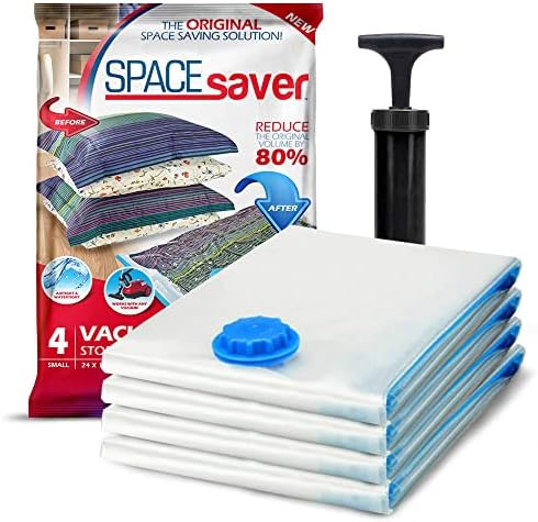 Spacesaver Premium Vacuum Storage Bags. 80% More Storage! Hand-Pump for Travel! Double-Zip Seal a... | Amazon (US)
