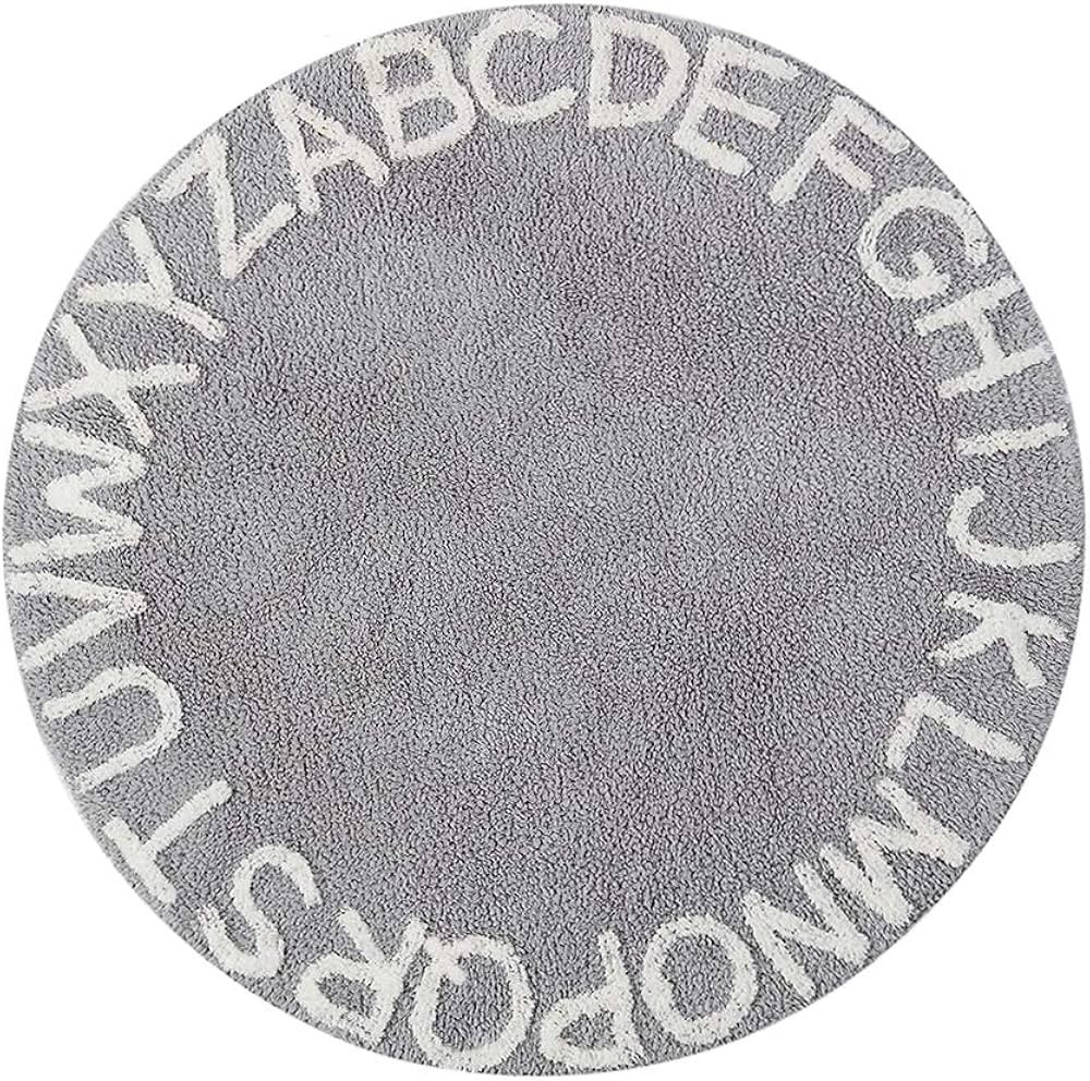 Round Kids Playroom ABC Rug - Soft Alphabet Nursery Rug for Bedroom - Playtime Collection, Learni... | Amazon (US)