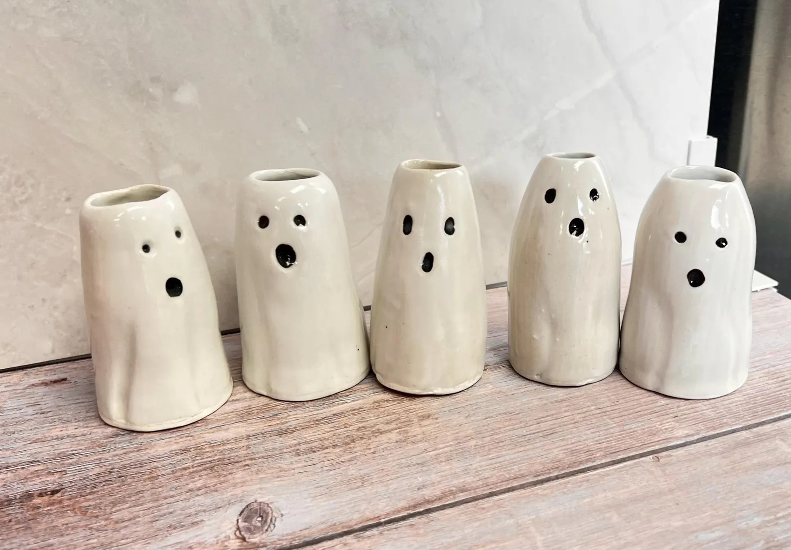 Handmade Ceramic Ghost Bud Vase: Spooky Halloween Decor - Etsy | Etsy (US)